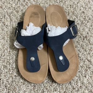 Blue Wedge Sandals